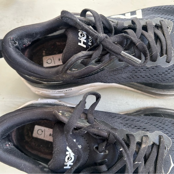 ☀️3/$25 Hoka Bondi 8 Black Sneakers 8.5 Women’s - Picture 5 of 7